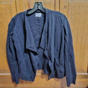 Black Open Front Cloth Jacket
